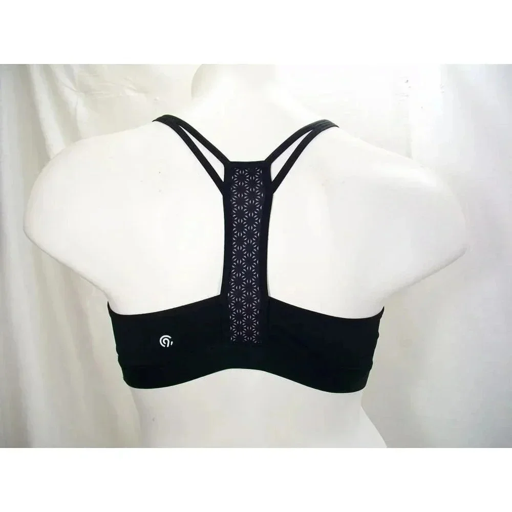 SMALL Champion N9687 C9 Strappy‎ Front Cami Wire Free Sports Bra Black Print NWT